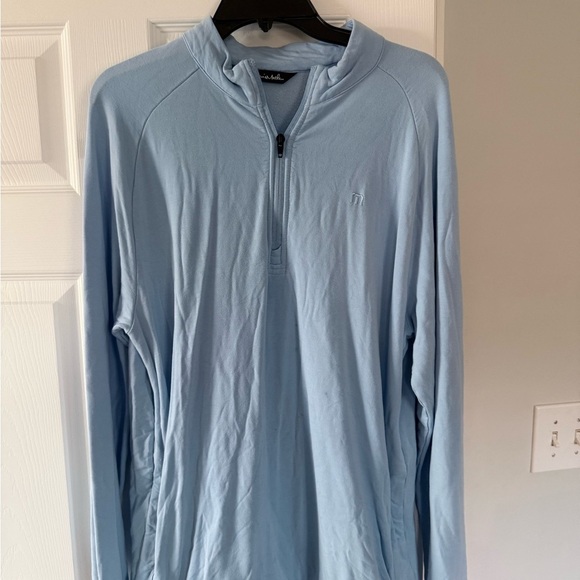 Travis Mathew Light Blue Men's Zip-Up Sweater - Picture 1 of 4